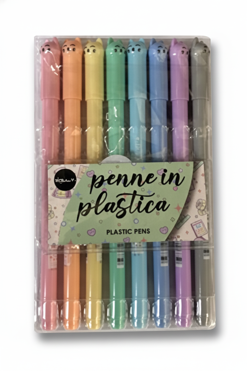 Stylos en plastique kawaii en forme d'animaux - Ensemble de couleurs pastel et autres tendances Stylos en vente B2B pour votre magasin sur Faire.