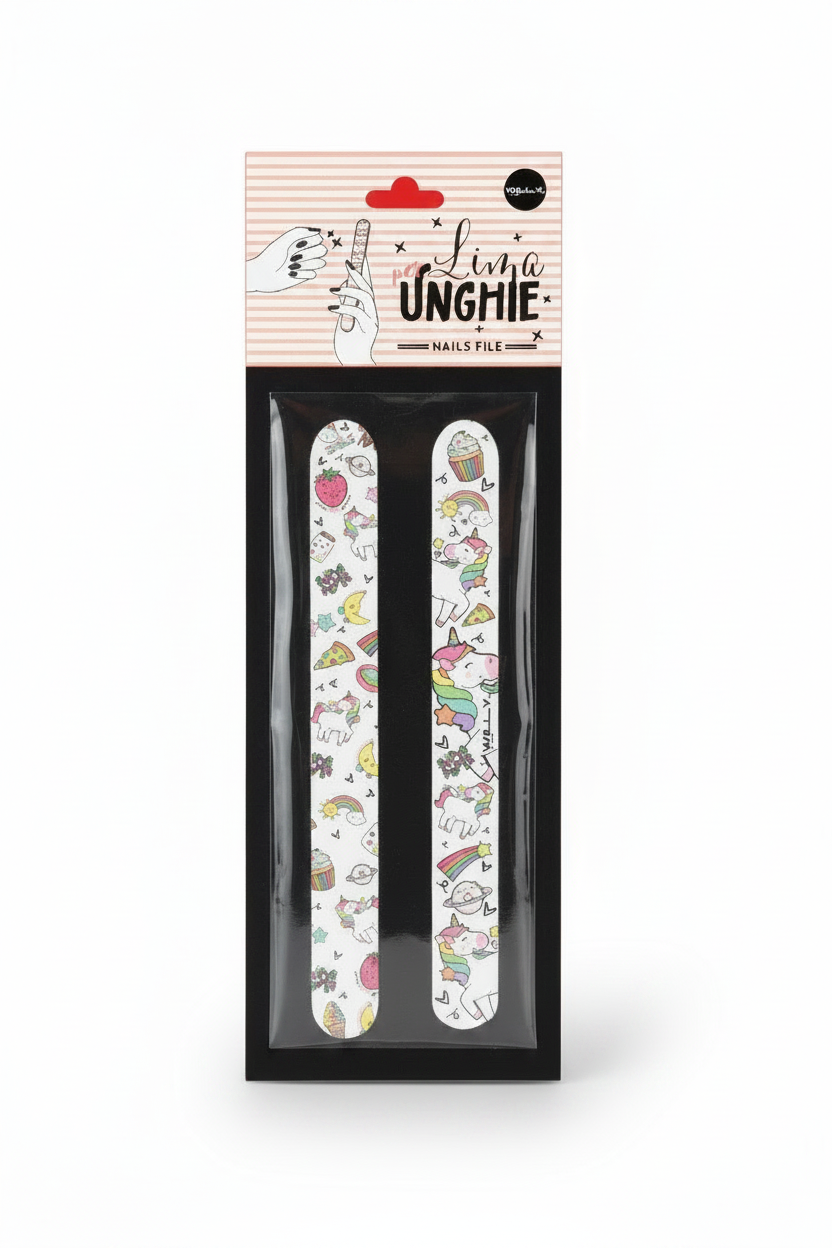 Einhorn-Nagelfeilen-Set – Buntes Design, 2er-Pack für den Großhandel von Willy be Smart