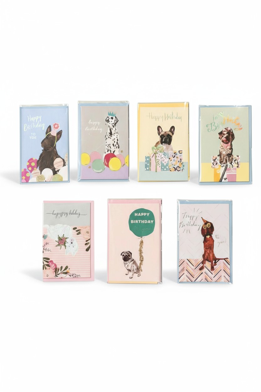 Tarjetas de felicitación de cumpleaños para perros - Pack de razas mixtas y otras tendencias de Tarjetas al por mayor para tu tienda en Faire.