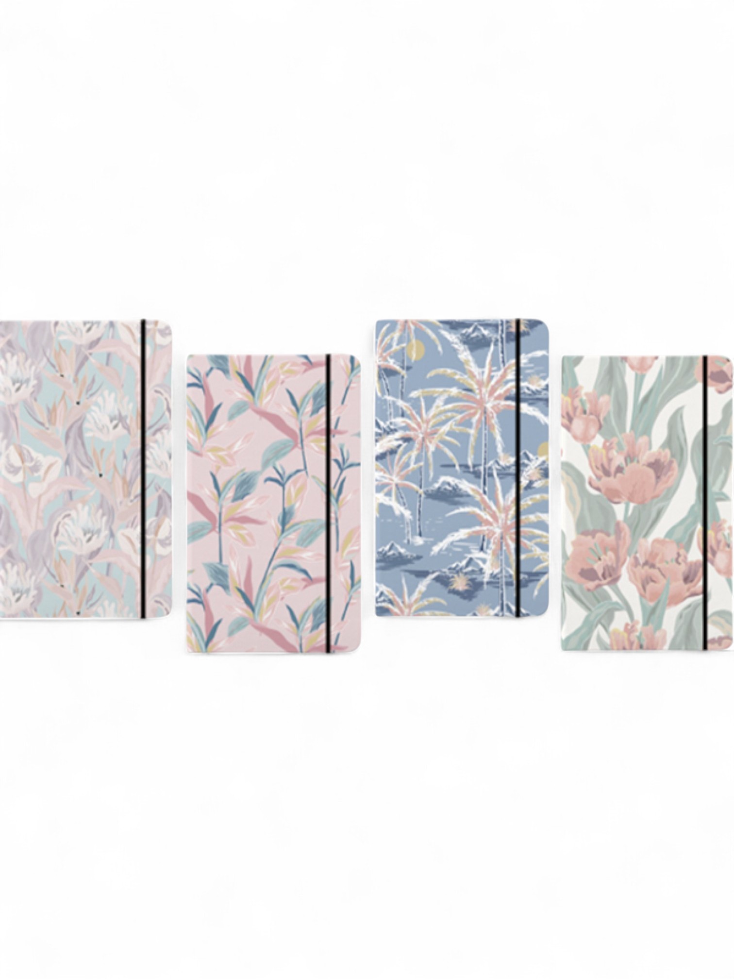 A6-notitieboek met bladerenprint - sluiting met elastiek en andere Wholesale notebook voor je winkel trends op Faire.