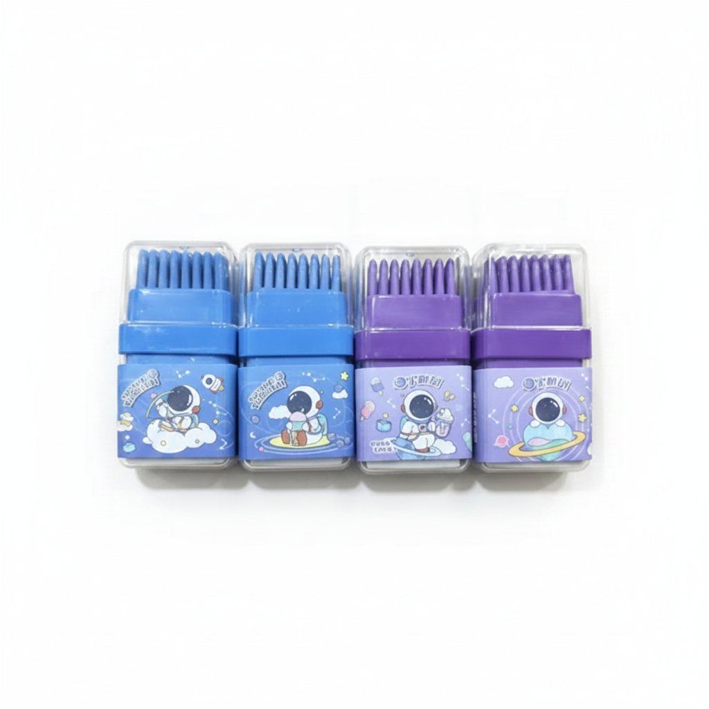 Conjunto de Borrachas Spaceman – Astronauta Kawaii (Pack de 4) e outras tendências em Material escolar B2B para a sua loja na Faire.