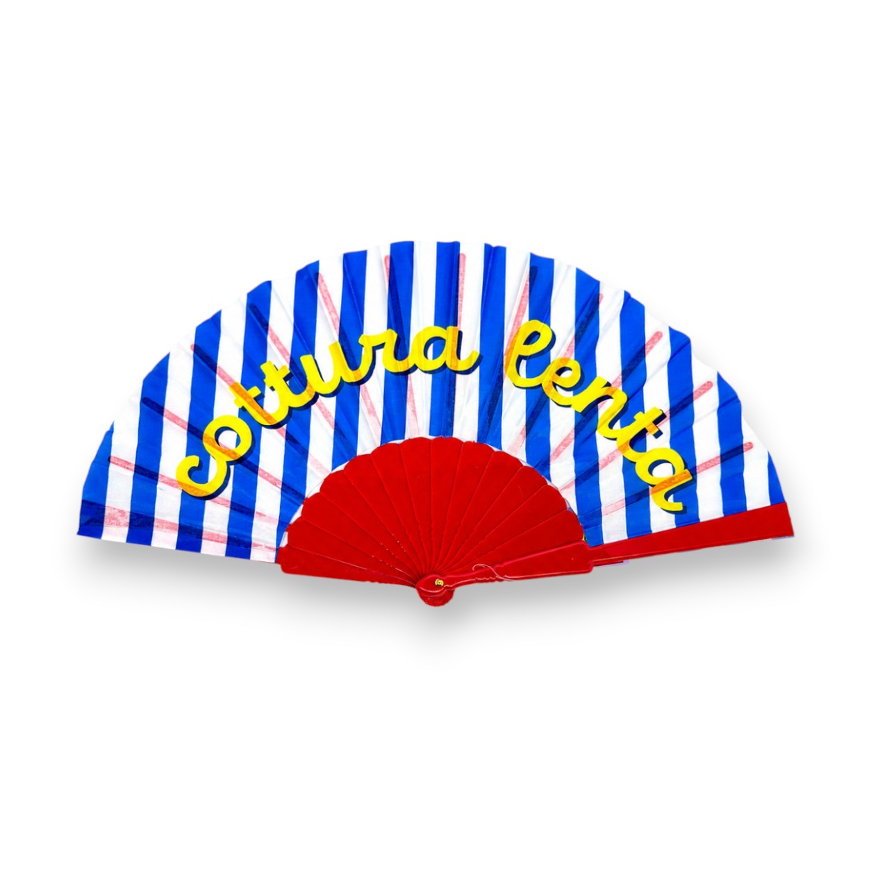 Cuisson lente Slogan Fan - Été à rayures bleues et autres tendances Evantails en vente B2B pour votre magasin sur Faire.