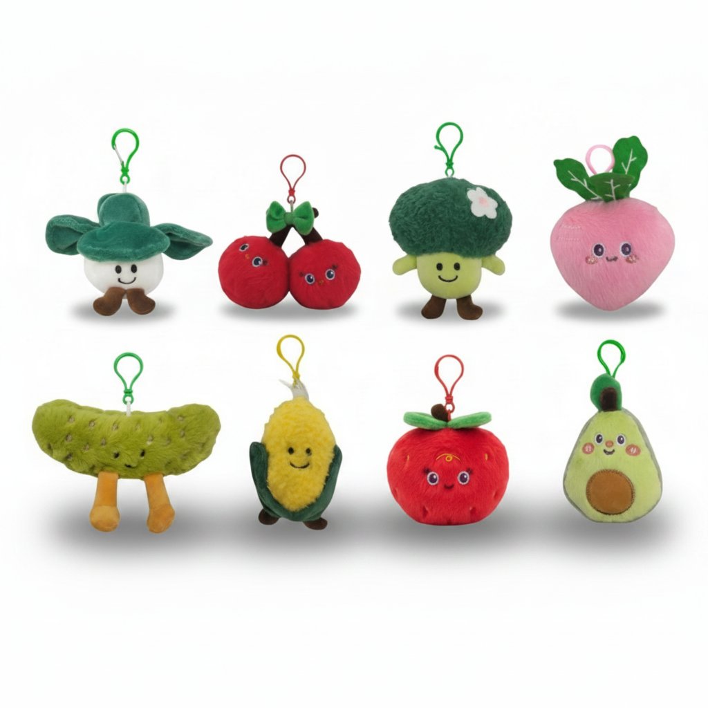 Vegetable Plush Keychains - Kawaii Character Set e ulteriori Prezzi ortaggi: acquista questo articolo all'ingrosso per il tuo negozio in tendenza su Faire.