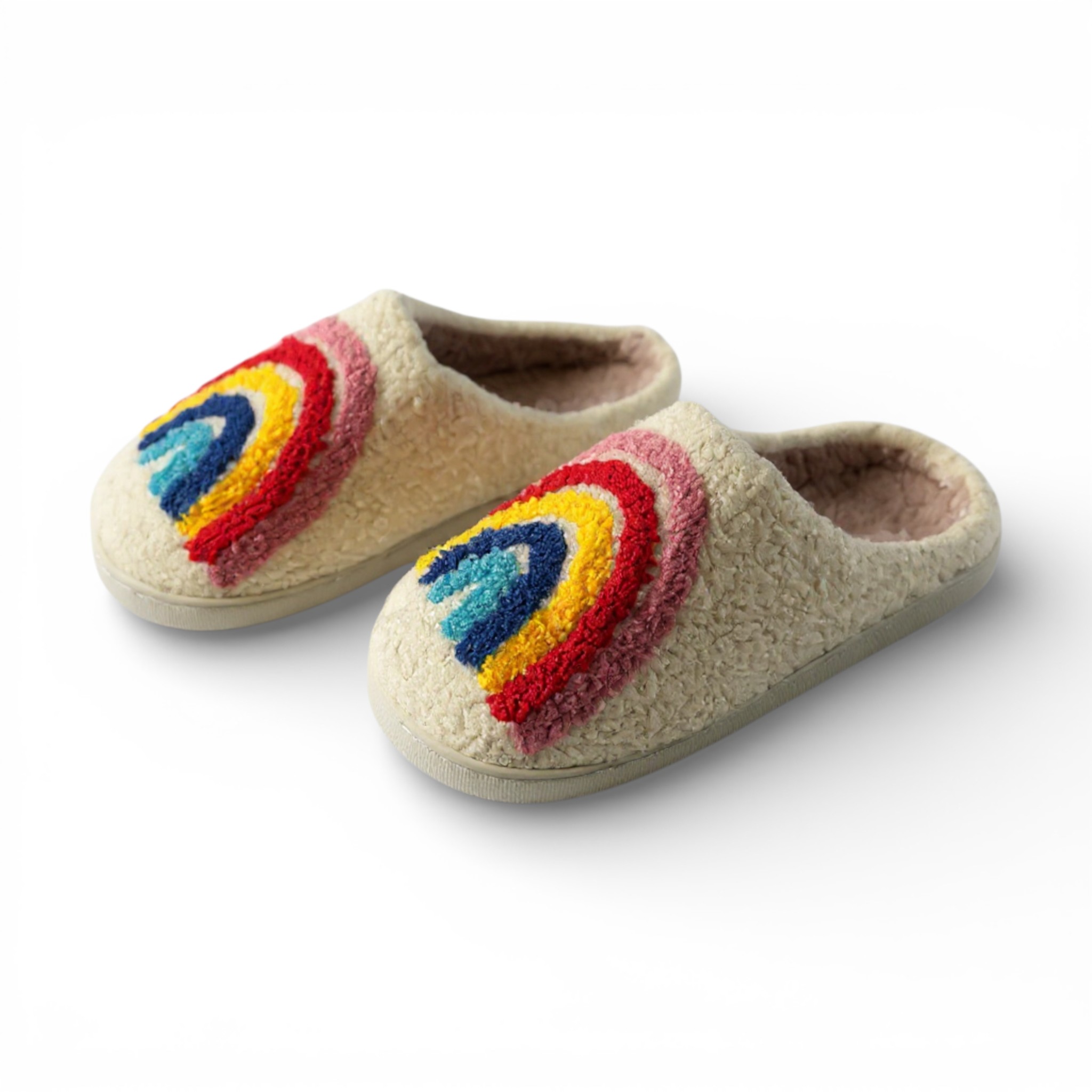 Rainbow House Slippers - Fuzzy Winter Home Shoes e ulteriori Ciabatte: acquista questo articolo all'ingrosso per il tuo negozio in tendenza su Faire.